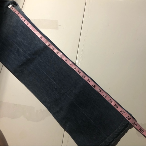 7 FOR ALL MANKIND Women's Washed Blue Studded Flared Low Rise Jeans Size 30 - Picture 15 of 15